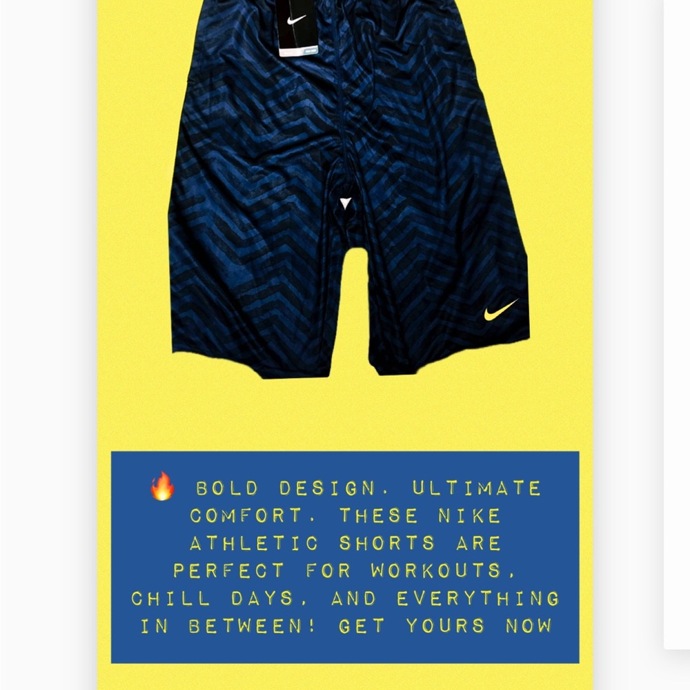 Nike Blue Chevron Athletic Shorts